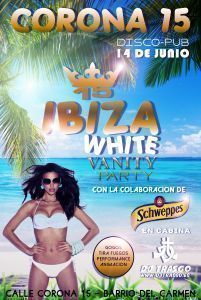 Cartel Disco Pub Corona 15 - Ibiza White Party V2.5