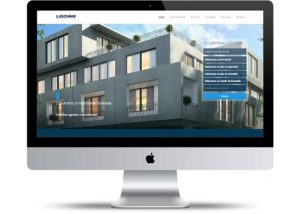 interface de la página web inmobiliaria lusomme