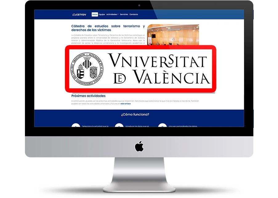 universidad de valencia, portada de la web de la cátedra sobre el terrorismo y el derecho de las víctimas