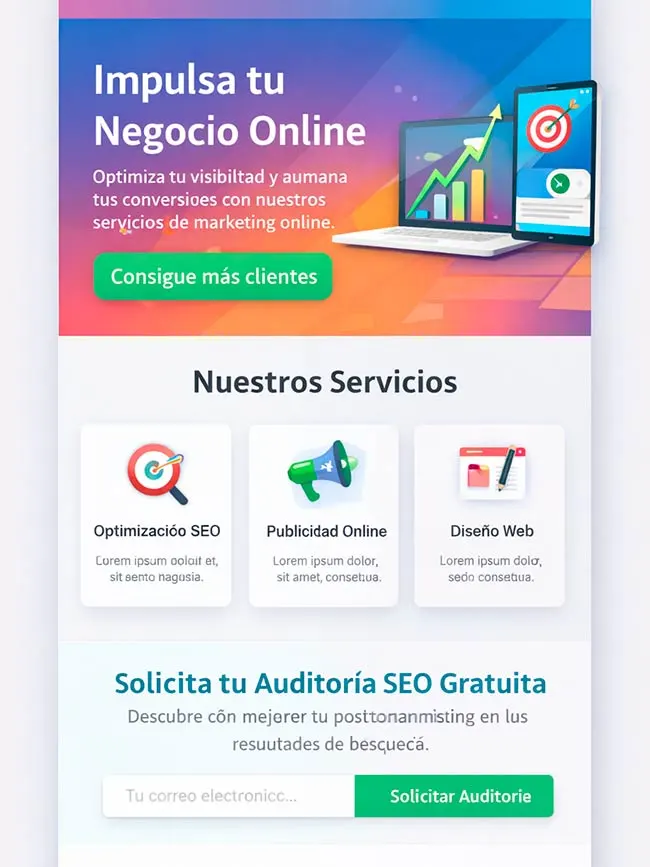 Ejemplo de landing page
