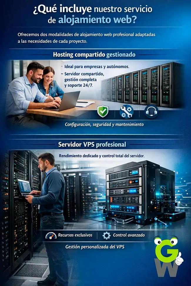 Banner explicativo de qué incluye nuestro alojamiento web en Valencia