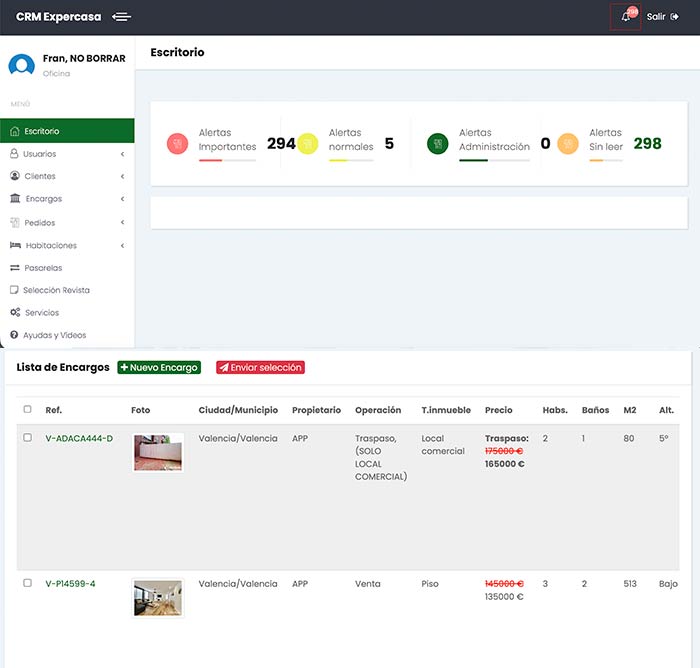 interior crm inmobiliario expercasa